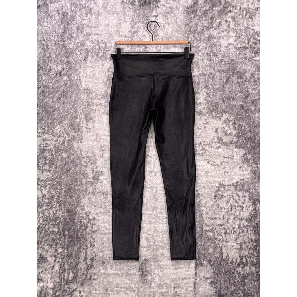 SPANX Leggings Large Womens Black High Rise Faux Leather - Picture 2 of 7